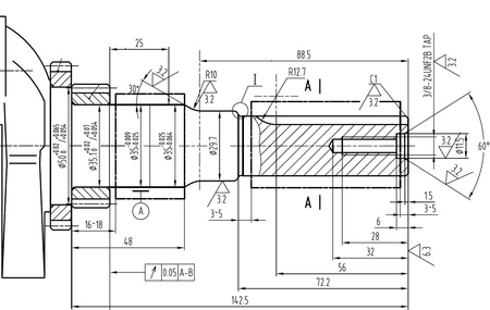 Silnik Rato R390 wał poziomy 25,4 mm / 88 mm
