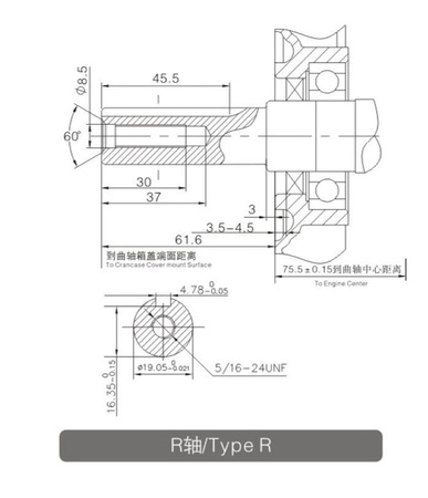 Silnik Loncin G200F-R-M wał poziomy 19,05 mm / 62 mm