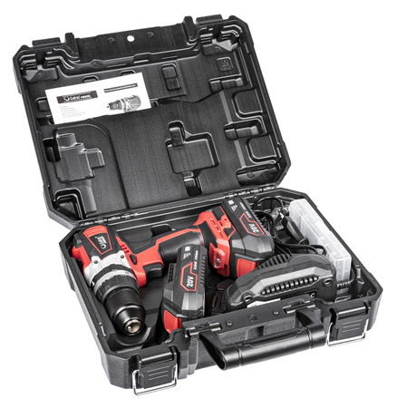 Wiertarko–wkrętarka udarowa z baterią i ładowarką w walizce Cedrus CEDHD58LI-SET